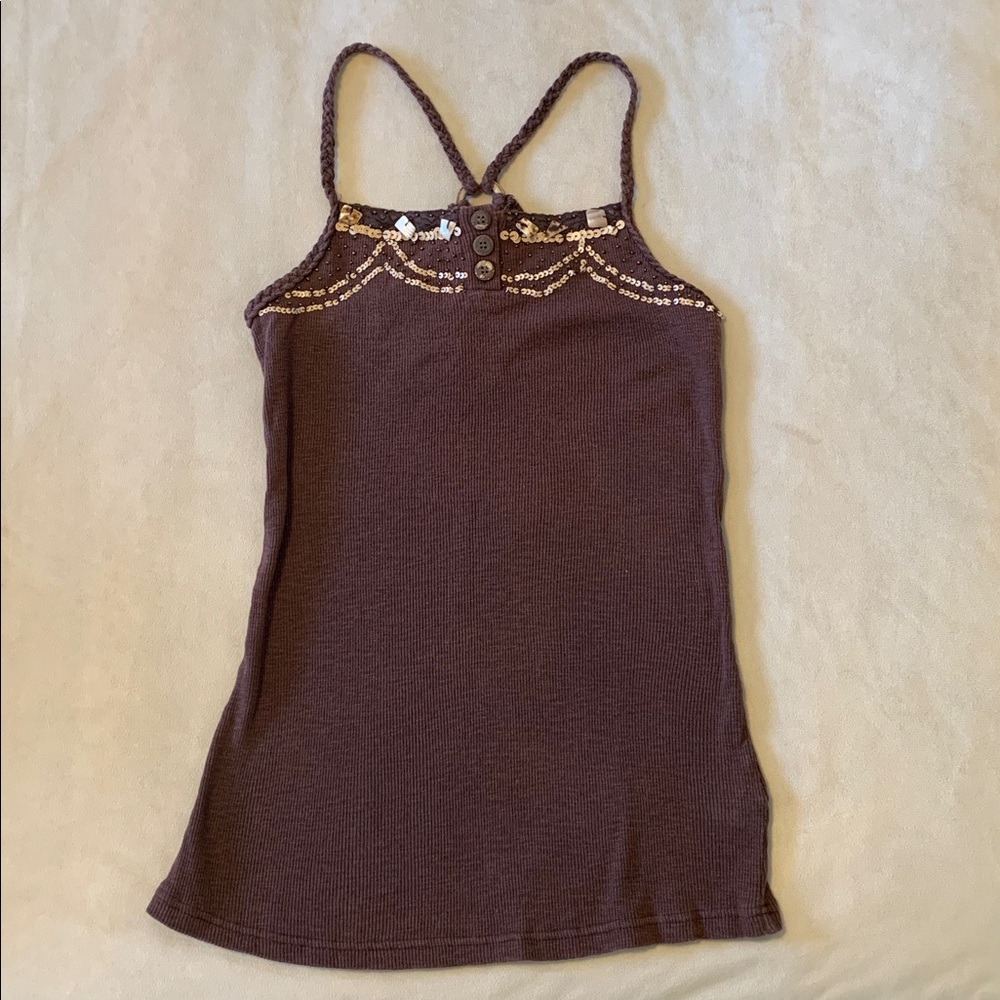Buffalo by David Bitton Racerbank Tank with Beading & Shells